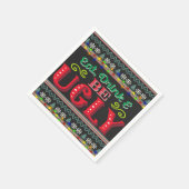 Iss Drink und sei hässlicher Weihnachtskraut Serviette (Ecke)