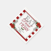 Iss Drink und sei Merry Poinsettia Weihnachten Serviette (Ecke)