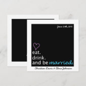 Iss Drink und sei Save the Date Verheiratet (Vorne/Hinten)