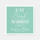 Iss Drink und sei Verheiratet Minze | Hochzeit Serviette (Vorderseite)