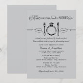 Iss Drink und sei Verheiratet Silver Probe Abendes Einladung (Vorne/Hinten)