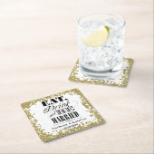 Iss Drink und Verheiratet Glitzer Gold Custom Rechteckiger Pappuntersetzer (Vor Ort)