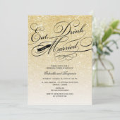 Iss Drink und Verheiratete Probe Abendessen einlad Einladung (Stehend Vorderseite)