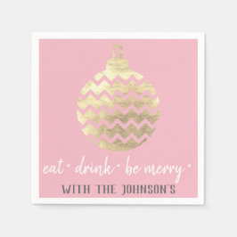 Iss Drinks seien Sie froh rosa graue, weiße Golden Serviette