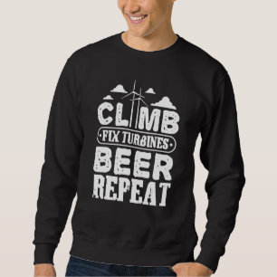 Iss Eat Sleep Climb Fix  Vertikale Windkraftanlage Sweatshirt