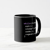 Iss Eat Sleep Code Repeat | Minimalistischer Progr Tasse (VorderseiteRechts)