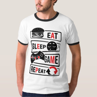 Iss Eat Sleep Game Repeat T-Shirt | Lustiger Gamer