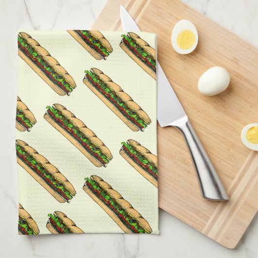 Iss einen Hoagie-Tag Geschirrtuch (Viertel Falte)