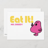 Iss es mit Mr. Greedy Postkarte (Vorne/Hinten)