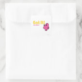 Iss es mit Mr. Greedy Quadratischer Aufkleber (Tasche)