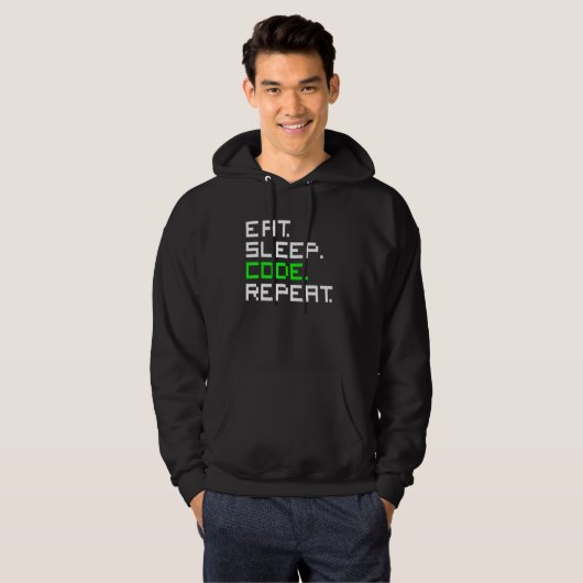 Iss Essen Code Wiederholen Codierung Coder Program Hoodie (Vorne ganz)
