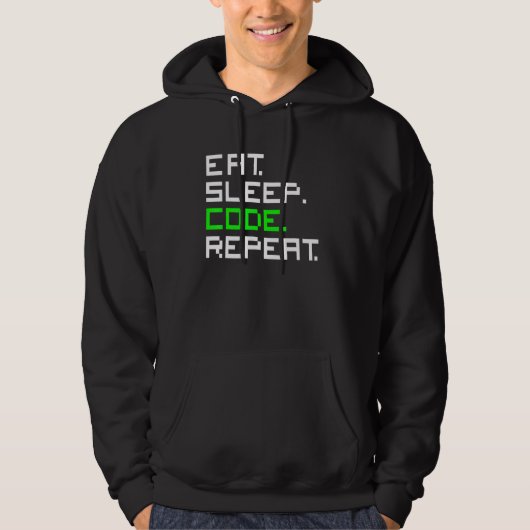 Iss Essen Code Wiederholen Codierung Coder Program Hoodie (Vorderseite)