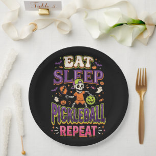 Iss Essen Pickleball Schlafen Wiederholung Pickleb Pappteller