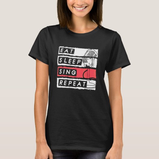 Iss Essen Sing Wiederholung Opernsänger T-Shirt (Vorderseite)