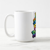 Iss Fisch Wiederhole Regenbogen Graffiti Kaffeetasse (Links)