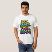Iss Fisch Wiederhole Regenbogen Graffiti T-Shirt (Vorne ganz)