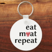 Iss Fleisch wiederholen lustige Fleischfresser Sch Schlüsselanhänger (Vorderseite)