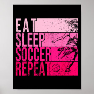Iss Fussball Wiederholen Lustig Footller Feldspiel Poster