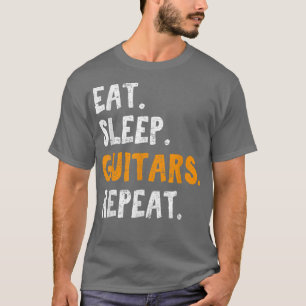Iss Gitarren essen schlafen Lustiger Gitarrist Git T-Shirt