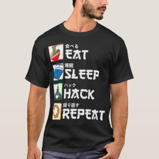 Iss Hack Wiederhole Japanischer Hacker T-Shirt
