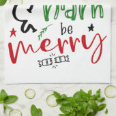 Iss Ham und sei Merry Bright Funny Weihnachten Geschirrtuch (Gefaltet)