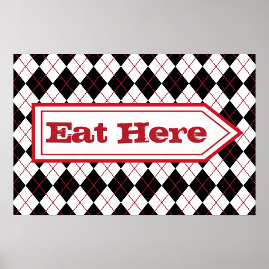 Iss Here Diner Sign Poster (Vorne)