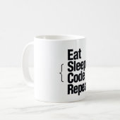 Iss Kaffe Code Wiederhole Programmierer Kaffeetass Kaffeetasse (Vorderseite Links)