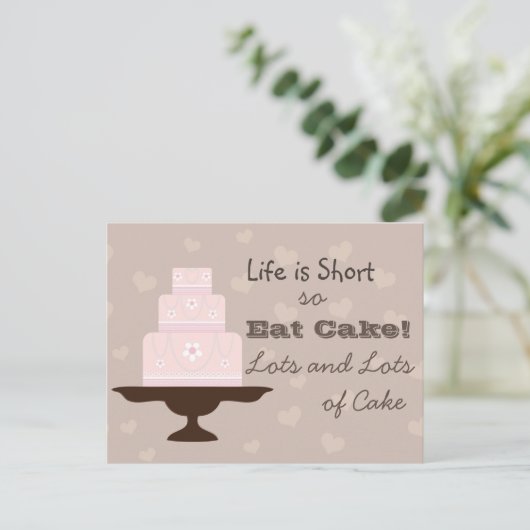 Iss Kuchen! Postkarte (Stehend Vorderseite)