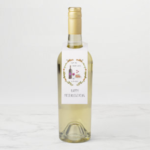 Iss Kuchen, trinke Wein, sei dankbar   Erntedank Flaschenanhänger