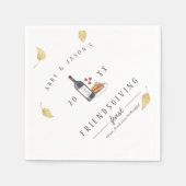 Iss Kuchen, trinke Wein, sei dankbar | Erntedank Serviette (Vorderseite)