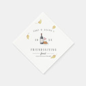 Iss Kuchen, trinke Wein, sei dankbar | Erntedank Serviette (Ecke)