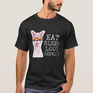 Iss Loot Schlafen Wiederholen Lama Alpaka Sonnenbr T-Shirt