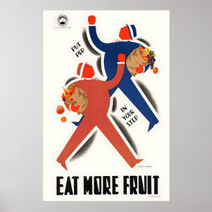 Iss mehr Obst Vintage-Lebensmittel- und Getränkepl Poster