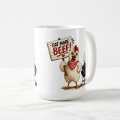 Iss mehr Rindfleisch ! Huhn Kaffeetasse (VorderseiteRechts)
