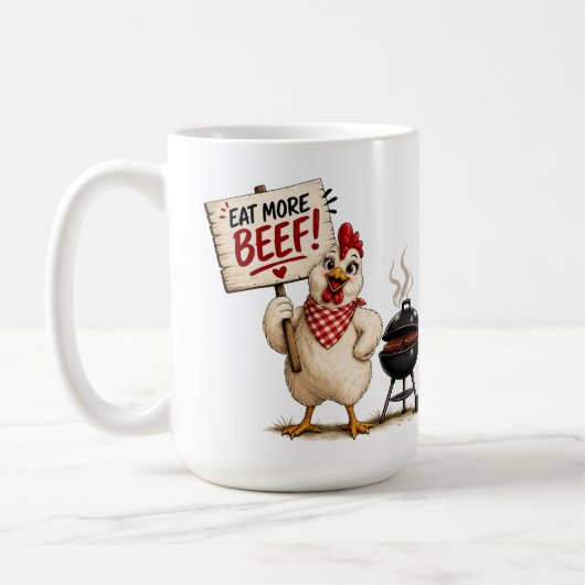 Iss mehr Rindfleisch ! Huhn Kaffeetasse (Links)