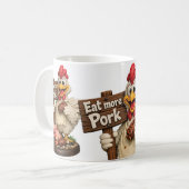 Iss mehr Schwein Kaffeetasse (Vorderseite Links)