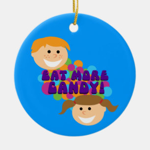 Iss mehr Süßigkeiten Retro-Kinder Keramikornament