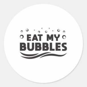 Iss meine Bubbles schwimmen Schwimmbad schwimmen S Runder Aufkleber