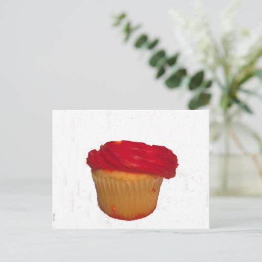 Iss meinen Cupcake Postkarte (Stehend Vorderseite)