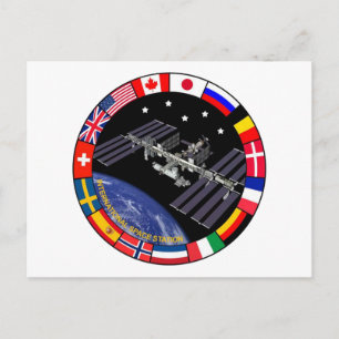 ISS-Member Composite-Logo Postkarte