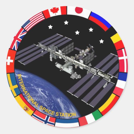 ISS-Member Composite-Logo Runder Aufkleber (Vorderseite)