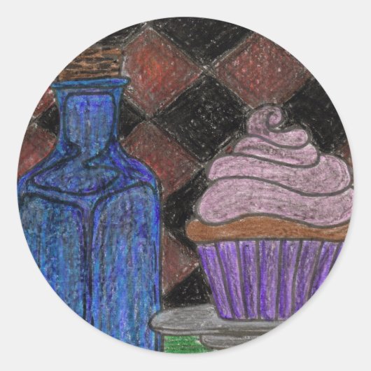 Iss mich. Trink mich. Runder Aufkleber (Vorderseite)