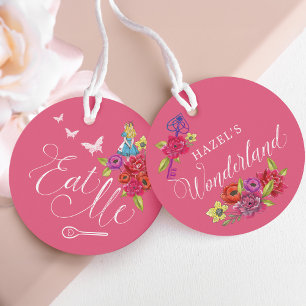Iss mich! Vintage Alice im Wunderland Lebhafte Blü Geschenkanhänger