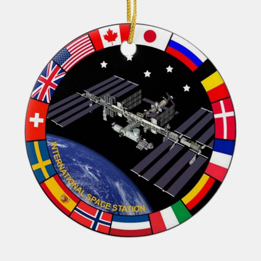 ISS-Mitgliedszusammensetzungs-Logo Keramik Ornament (Vorne)