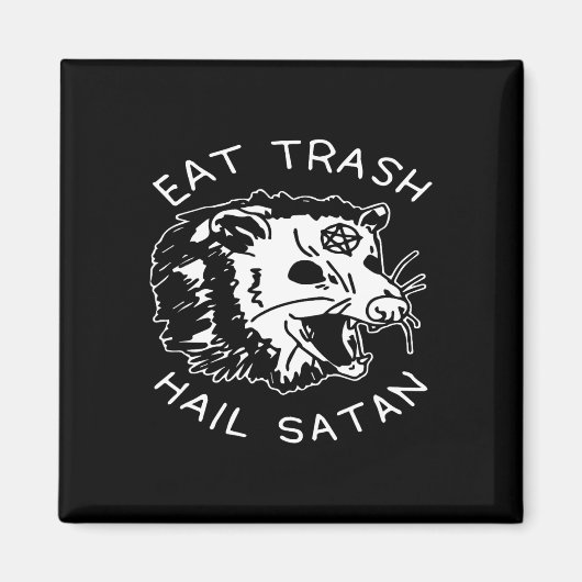 Iss Müll Essen Heil Satan Passende Weihnachts-Pyja Magnet (Vorne)