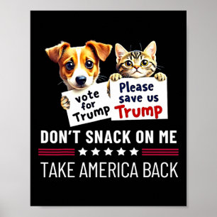 Iss nicht an mir Lustige Katzen Hunde Poster