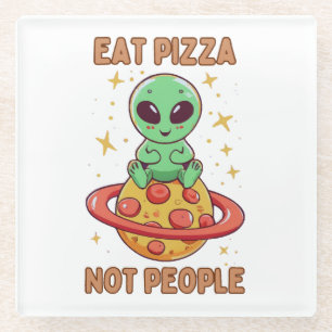 Iss Pizza nicht Menschen Glasuntersetzer