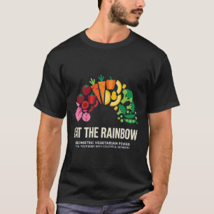 Iss Regenbogen Geometrisches Vegetarisches Gemüse T-Shirt
