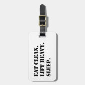 Iss sauber. Heavy Lift. Schlafen. Gepäckanhänger (Vorderseite vertikal)