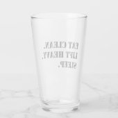 Iss sauber. Heavy Lift. Schlafen. Glas (Rückseite)